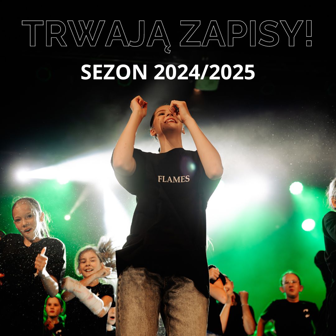 grafika informująca o trwających zapisach do nowego studia tańca