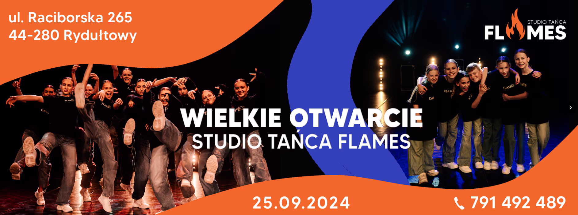 banner informujący o wielkim otwarciu nowego studia